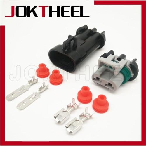 1-20set Delphi Ducon 2P Pin male female Water tank fan radiator plug Toyota Map Sensor connector 15363993 15363990