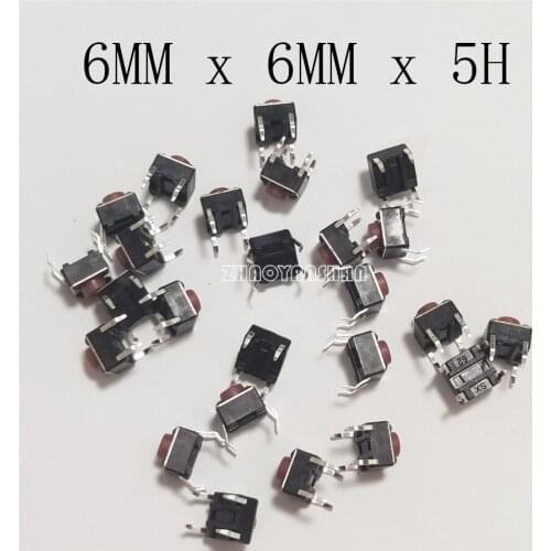 100pcs X 6 * 6 * 5H 6mm X 6mm X 5H 4P patch touch Switch micro switch new Free Shipping