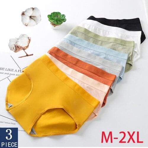 3pcs/set Cotton Panties Underwear Women Seamless Panties Underpanties Mid-Rise Intimates M L XL XXL Panty Lingerie Briefs