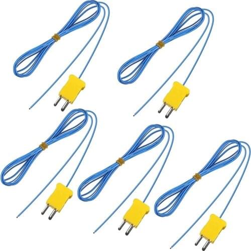 Practical 5 Pieces 2M K-Type Temperature Sensor Mini-Connector Probe Sensor Temperature Sensors Measure Range -40 To 400 Celsius