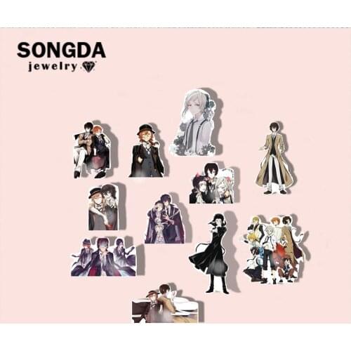 SONGDA Bungou Stray Dogs Anime Collection Acrylic Lapel Pins Osamu Dazai Nakahara Chuya Ryunosuke Akutagawa Cartoon Epoxy Brooch