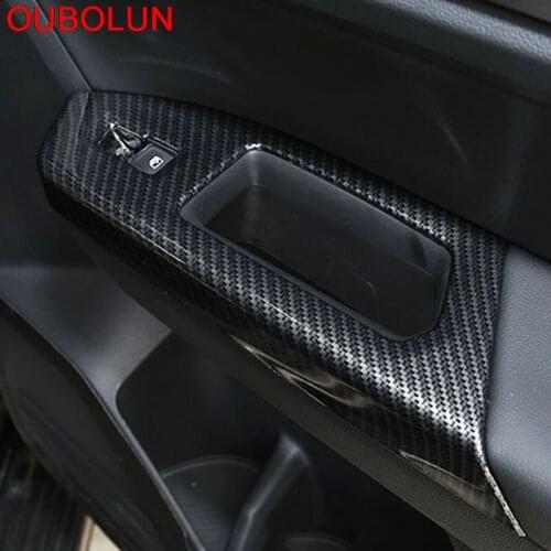 Car Styling 4pcs For Volkswagen VW Teramont Atlas 2017 2018 Car Interior Door Window Lift Switch Button Cover Tims Overlay