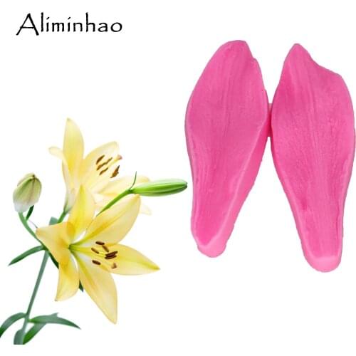 B1065 lily petal DIY flower cake Sugarcraft Silicone mold chocolate fondant cake decorating dessert tools