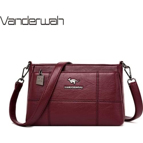 Kangaroo Brand 3 Main Bag Soft Leather Luxury Handbags Women Bags Designer Crossbody Shoulder Bags For Women 2020 Sac New Bolsas
