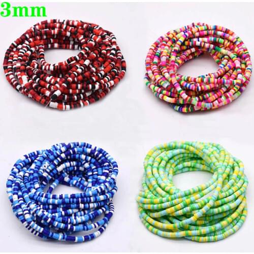 3x1mm color Flat Round Handmade Round Polymer Clay Chip Disk Loose Spacer Beads For DIY Jewelry Making Necklace Bracelet Finding