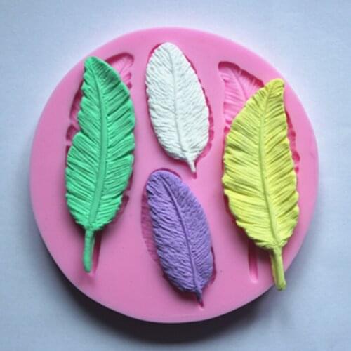 Feather clay pottery mould silicone cake mold chocolate mold baking molds