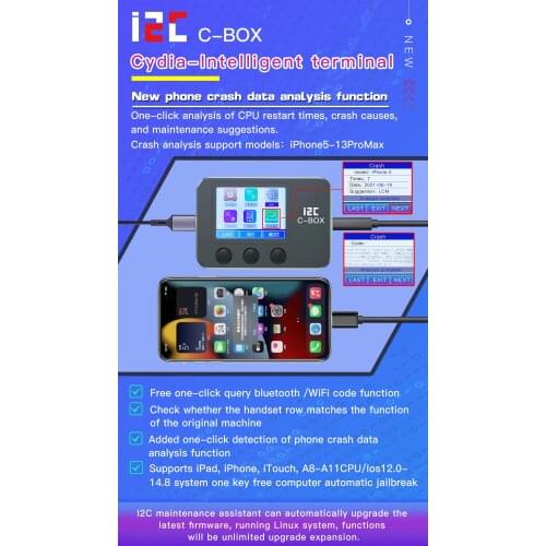 I2C C-BOX Bypass Tool for ID Password On IOS Device PC Free/Query Wifi/Bluetooth Address for iPhone Jail Break Box as J-Box