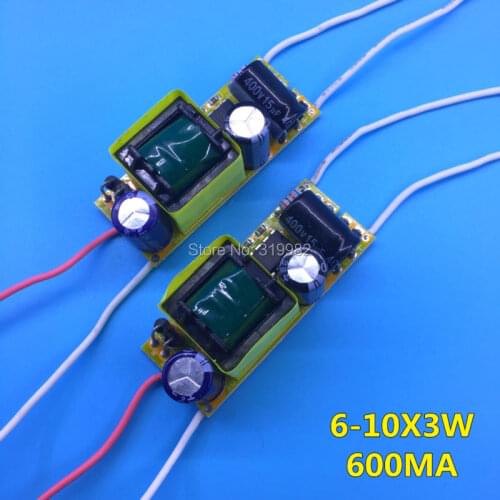 2PCS 6-10*3W Isolated Led Driver 20W Lamp Driver Power Supply Lighting Transformer 110V 220V 600mA Output Constant Current 10X3W