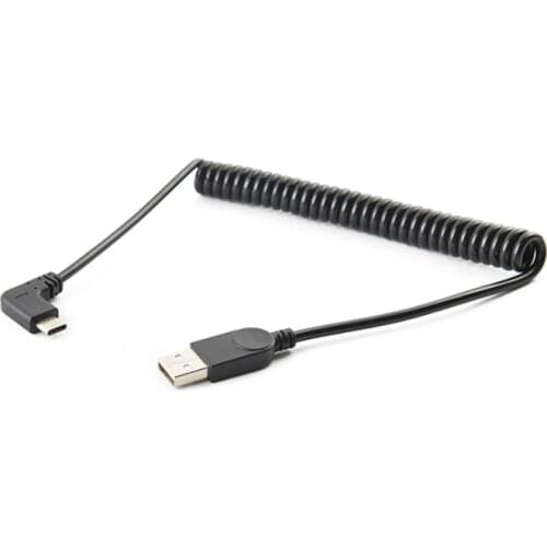 1.5m USB Type C Cable Coiled Spring Spiral Type-C Male to USB 2.0 A Male Extension Cord Data Sync Charger Lead