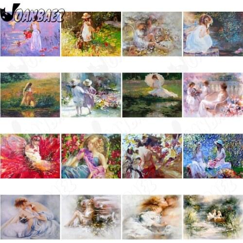 Oil Painting Girl Diamond Painting Lawn 5D Diy Mosaic Kit Beauty Cross Stitch Embroidery Hand Inlaid Home Decoration Gift Design
