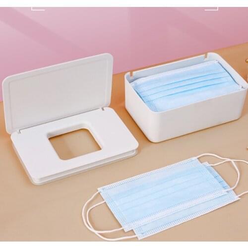 Paper Mask Storage Box Wet Tissue Box Seal Baby Wipes Dispenser Holder Household Plastic Dust-proof Tissue Box With Lid Kitchen