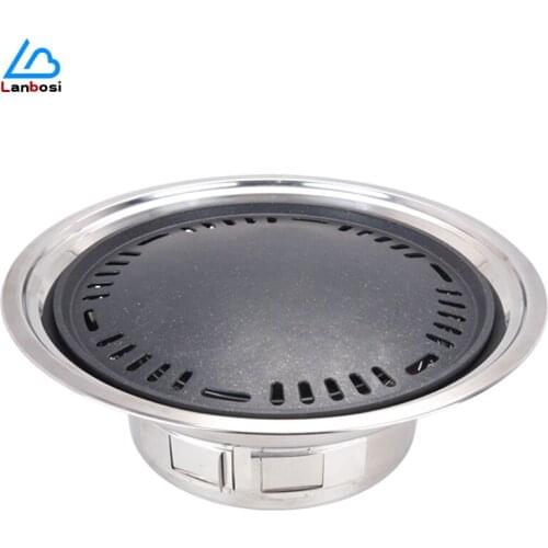 Korean Carbon Fire Barbecue Grill Household Charcoal Family Barbecue Grill Smokeless Outdoor Vintage Stainless Steel Pot