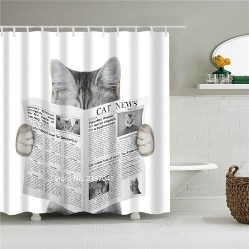 Cute Cartoon Animal Scenery Shower Curtain Bathroom Shower Room Partition Waterproof and Mildew Proof with Hook Home Decoration