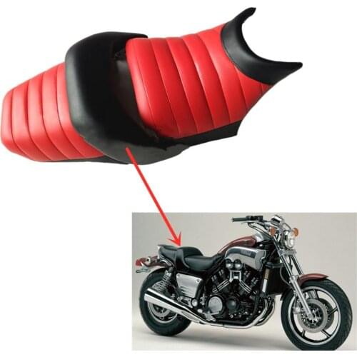 Modified Red PU Leather Motorcycle Seat Cover Cushion Guard Waterproof Replacement for Yamaha VMAX VMAX1200 V-MAX1200 VMAX1200