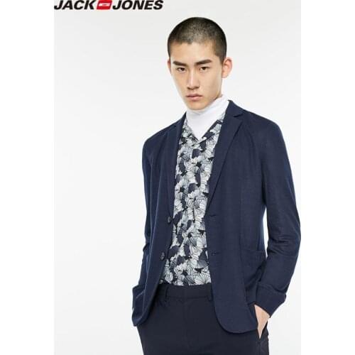 JackJones Slim Fit Comfortable Mens Blazer Tencel Notched Collar Suit Jacket Menswear|219308506