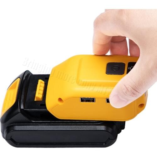 For Dewalt DCB180 DCB182 DCB200 DCB205 14.4/18V/20 Li-ion Battery LED Light converter With Dual USB port Battery Converter new
