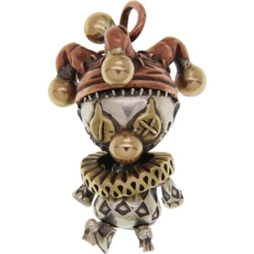 BOCAI New 100% solid s925 sterling silver cartoon clown doll retro and popular Man and Woman pendants