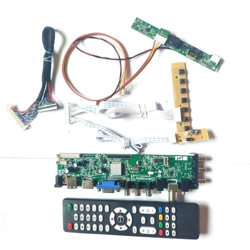 Fit HM185WX1-300 HM185WX1-400 upgrade 1366*768 AV HDMI-Compatible VGA USB DVB 3663 TV digital 30 pin LVDS screen LCD board