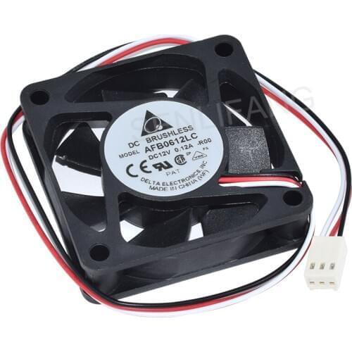 Genuine New AFB0612LC DC 12V 0.12A 60x60x13mm 3-Pin Server Cooler Fan
