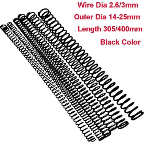 1PCS Y Type Spring Black Manganese Steel Pressure Spring Wire Dia 2.6/3mm Outer Dia 14-28mm Length 305/400mm
