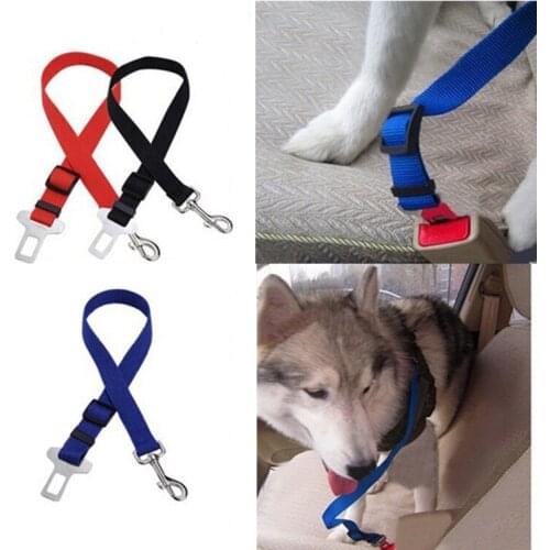 Promotion for pet dog seat belt puppy nylon car seat belt car wiring harness wire clip pet dog safety lever