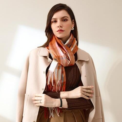 2021 Winter Scarf New Autumn/Winter Cashmere Scarf Warm Plaid Scarf Female Street Scarf For women