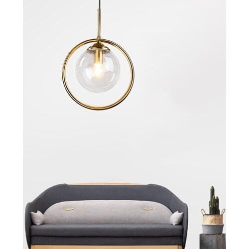 Modern Led Pendant Lights Lighting Luminaire Industriel Hanging Lamp Lustre Ball Glass Pendant Lamp Bar Cafe Restaurant Fixtures