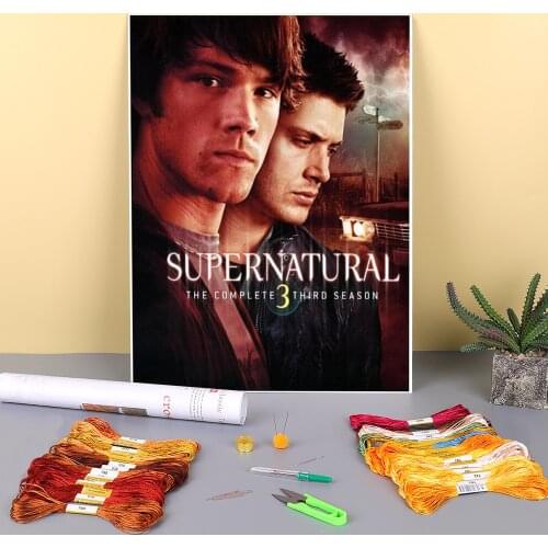 Supernatural Printed 11CT Cross Stitch Full Kit Embroidery DMC Threads Hobby Handiwork Painting Knitting Room Decor Stamped