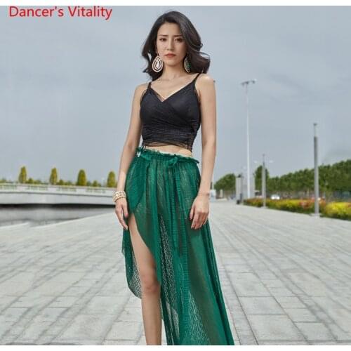 Belly Dance Top Or Skirt Sling V-Neck Shirt Linen Banded Skirt Profession Practice Clothes Adult Shirt Performance Clothing