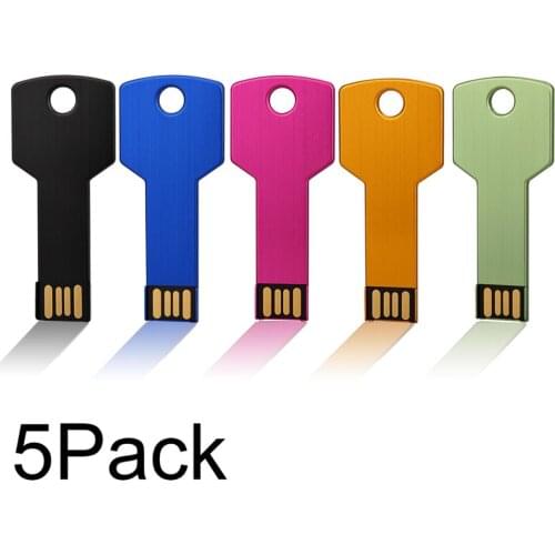J-boxing 5PCS USB Flash Pendrive Key Shape Thumb Drive 8GB 16GB 32GB USB Memory Sticks Pendrives Storage Colorful 1 GB 2 GB 4 GB