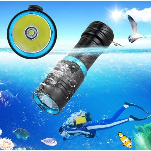 Diving flashlight waterproof underwater T6 LED outdoor diving snorkeling flashlight magnetic switch outdoor lighting flashlight