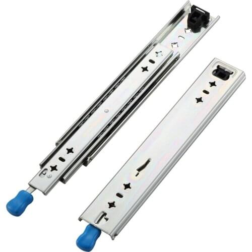 Drawer Runners With Lock Ball Bearing Three Fold Full Extension Heavy Duty Slide Rail