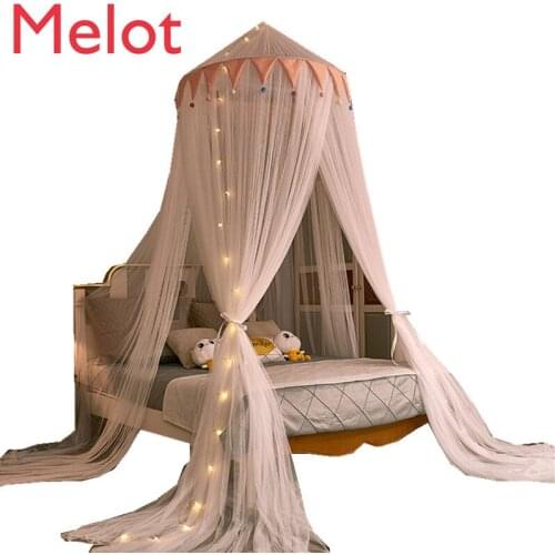 High-End Luxury Dome Mosquito Nets Three-Door Installation-Free Floor Princess Style round Suspended Mosquito Net
