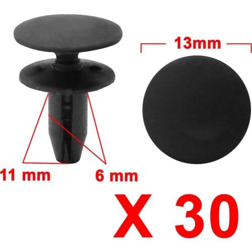 Uxcell 30Pcs 5mm Hole Dia Car Auto Black Screw Fastener Rivet Retainers Clip