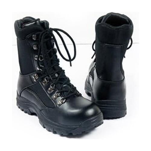 Padded winter men ankle boots combat security high black leather thinsulate