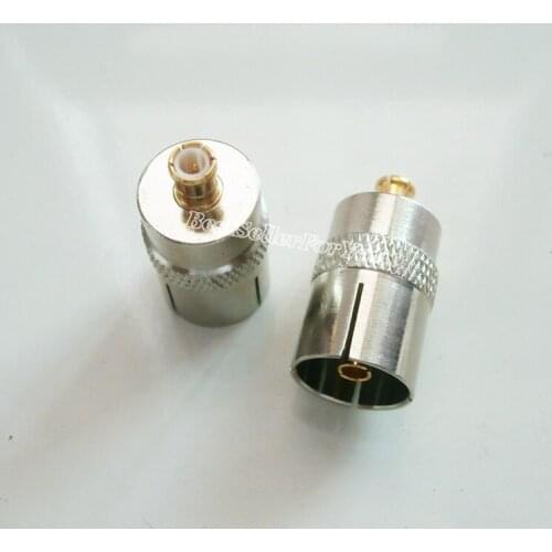 1Pcs MCX Plug Male To IEC DVB-T TV PAL Female Jack Connector Adapter 50Ohm