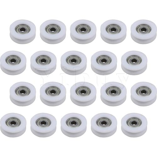 20 x U Type Sealed Rail Ball Bearing White Bearing Wheels 6x30x10mm