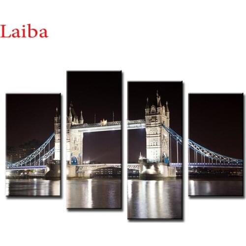 4 Pcs/Set London Bridge Night full diamond painting new Art Picture Modern Top embroidery mosaic Home Decoration Wall Paintings