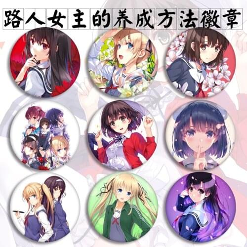 Anime Collection Badge Saenai Kanojo No Sodatekata Blessing Flowers Cartoon Anime Peripheral Brooch Pendant Costumes Badge