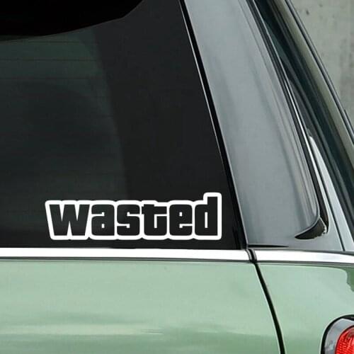 Game WASTED Stickers Auto Window Tail Body Graphics for Motor Bike Laptop Case