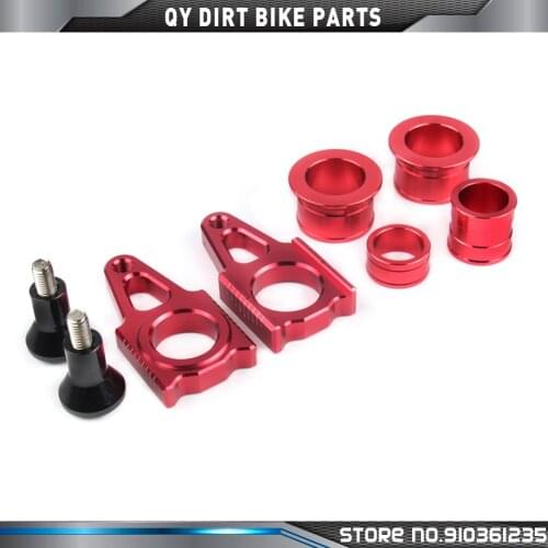CNC Front & Rear Wheel Hub Spacers With Rear Chain Adjuster For CR125R CR250R CRF250R CRF250X CRF450R 450X Supermoto Motorcycle