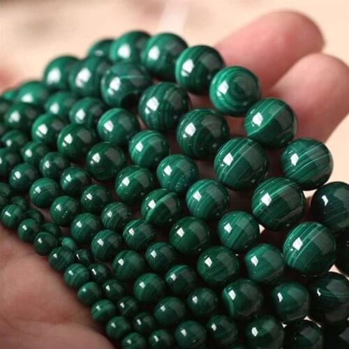 Energy Pure Natural Genuine AAA+ Green Malachite Gem Stone Round 4 6 8 10 MM Beads For DIY Jewelry Necklace Bracelet Making