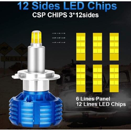 FUXUAN 2PCS 100W H4 Fog Lights H11 H3 H1 H8 H9 H7 LED Headlight hb4 hb3 9005 9006 12V 6000K CSP Turbo Car Auto Headlamp Bulbs