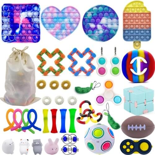 Fidget Toys Anti Stress Set Stretchy Strings Popit Gift Pack Adults Children Squishy Sensory Antistress Relief Figet Toys