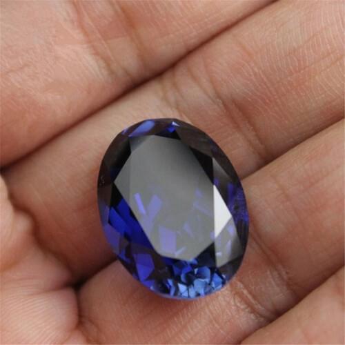Joanlyn Sapphire Oval Faceted Gemstone Egg Shape Sapphire Gem Multiple Sizes to Choose C07S