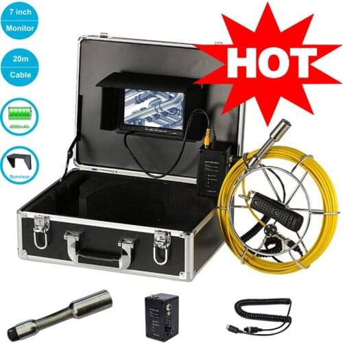 20m 23mm Lens Drain Pipe Sewer Inspection Camera 7" LCD Industrial Endoscope Equipment Used For Plumbing Inspection