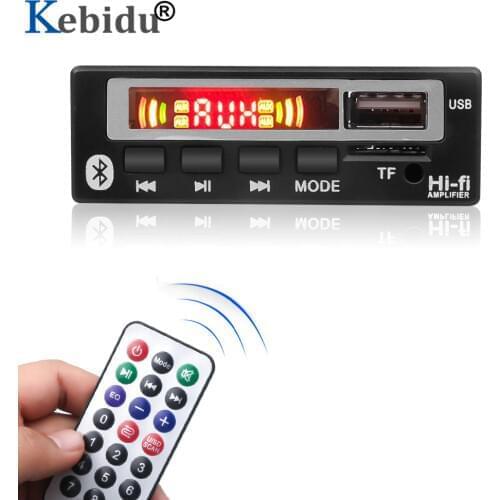 Kebidu Wireless Bluetooth 5V-12V MP3 WMA WAV Decoder Board Audio Module Music Speaker MP3 USB FM TF Radio Car accessories