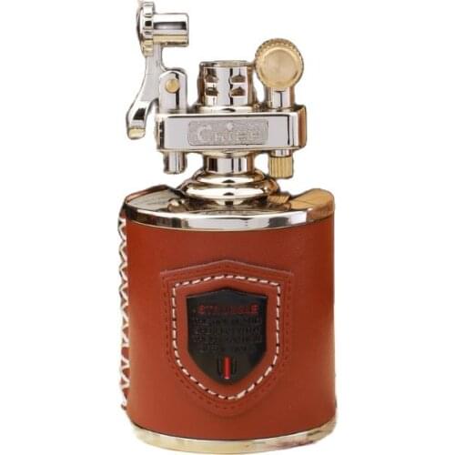 CHIEF Creative Metal Gasoline Lighter Zinc Alloy Leather Embossed Dragon Cigarette Oil Lighter