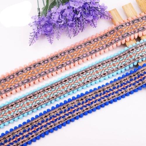 1yards 3.3CM Diy Apparel Accessories Red Blue Cotton Lace Ribbon Handmade Cotton Lace Trims Wedding Scrapbook Decoration