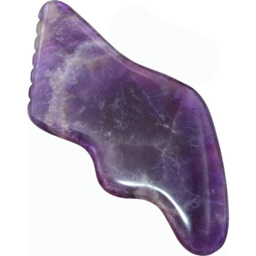 Beautiful Amethyst Jade Facial Gua Sha, Back Massager, Guasha Scraper to Lifting Face Lines